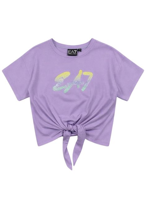 T-shirt bambina lilla in cotone EMPORIO ARMANI | 7G00069LILLA