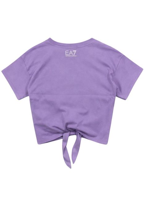 T-shirt bambina lilla in cotone EMPORIO ARMANI | 7G00069LILLA