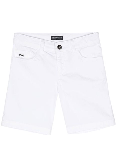 Bermuda bambino bianco in cotone EMPORIO ARMANI | 8N4S01/MABIANCO
