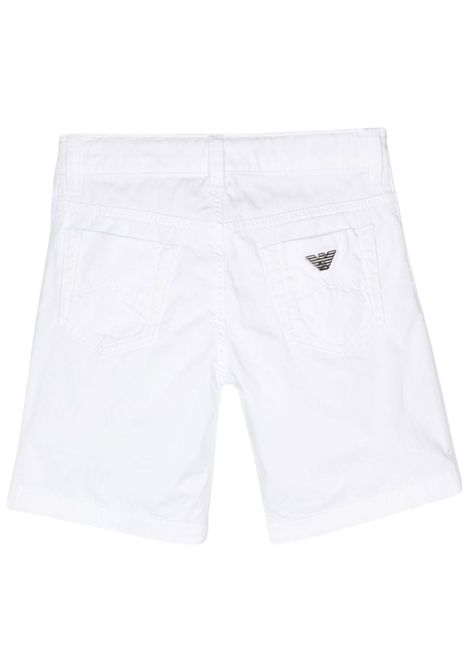 White cotton Bermuda shorts for children EMPORIO ARMANI | 8N4S01/MABIANCO