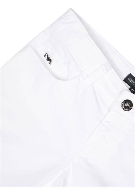 White cotton Bermuda shorts for children EMPORIO ARMANI | 8N4S01/MABIANCO