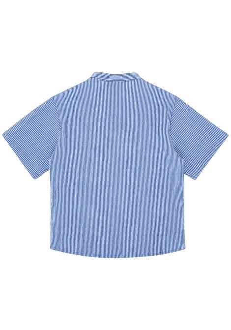 Camicia bambino azzurra in cotone EMPORIO ARMANI | EB000064/MAAZZURRO