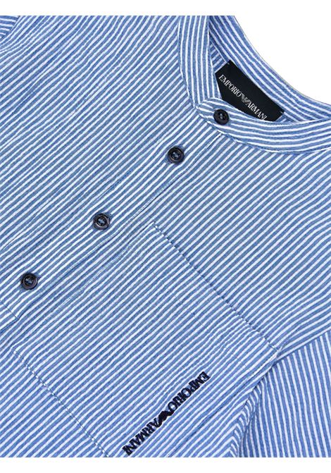Camicia bambino azzurra in cotone EMPORIO ARMANI | EB000064/MAAZZURRO