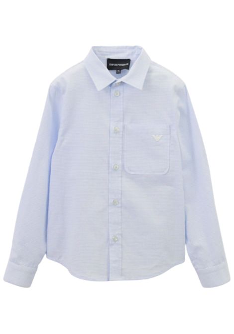 Camicia bambino azzurra in cotone EMPORIO ARMANI | EB000071/MAAZZURRO