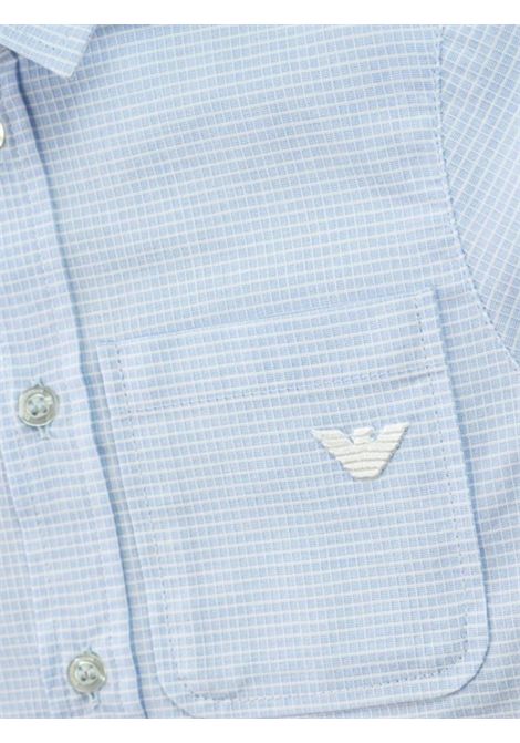 Camicia bambino azzurra in cotone EMPORIO ARMANI | EB000071/MAAZZURRO