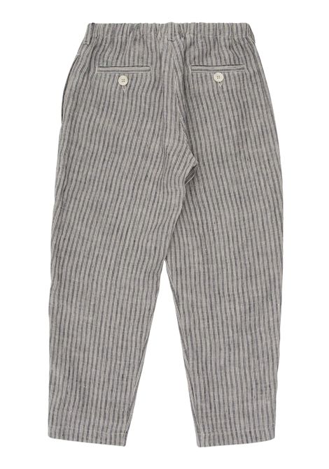 Blue/sand linen trousers for children EMPORIO ARMANI | EB000088/MABLU/SABBIA