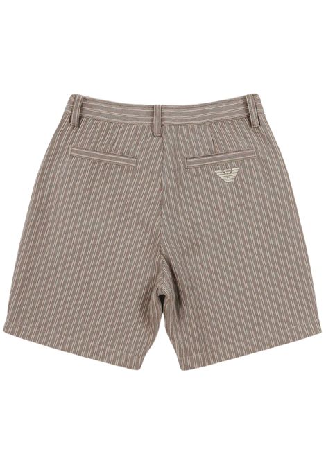 Sand-colored linen Bermuda shorts for children EMPORIO ARMANI | EB000091/MABLU/SABBIA