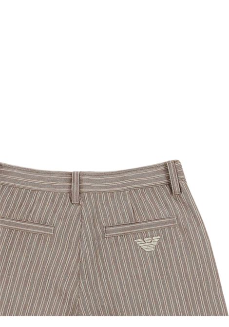 Sand-colored linen Bermuda shorts for children EMPORIO ARMANI | EB000091/MABLU/SABBIA