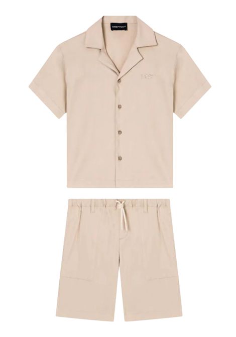 Completo bambino beige in lino EMPORIO ARMANI | EB000145/MABEIGE