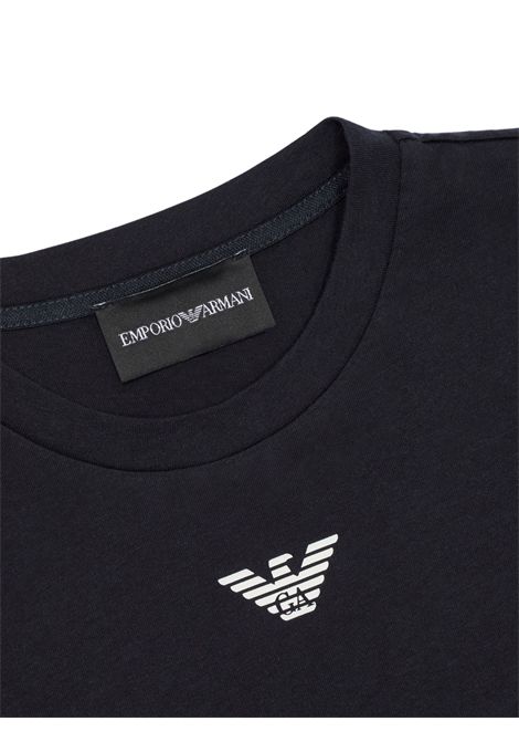 T-shirt bambino nera in cotone EMPORIO ARMANI | EB000421/MANERO
