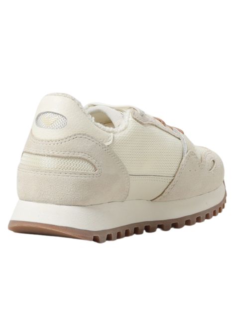 Sneakers kids sabbia in tela e camoscio EMPORIO ARMANI | XYX040/MABIANCO/SABBIA