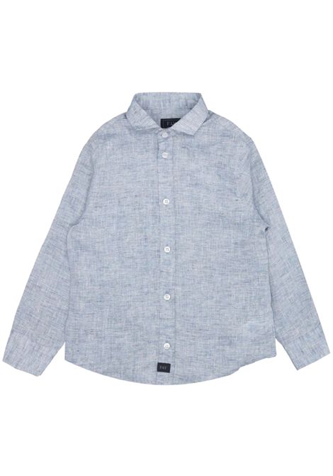 Blue linen shirt for children FAY | FU5P40/SUAZZURRO