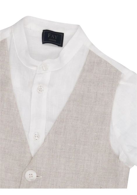 Children's linen shirt FAY | FU5P61/SUBIANCO/SABBIA