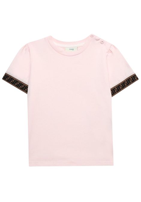 Pink cotton baby T-shirt FENDI | BFI117/MAROSA