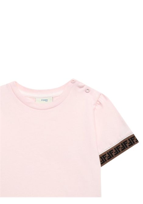 Pink cotton baby T-shirt FENDI | BFI117/MAROSA