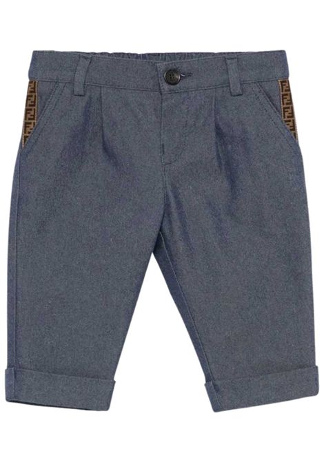 Pantalone neonato in cotone denim FENDI | BMF242/MADENIM