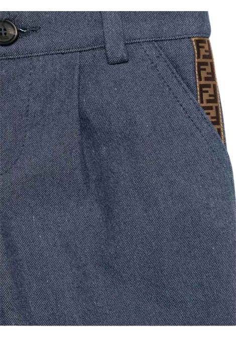 Pantalone neonato in cotone denim FENDI | BMF242/MADENIM