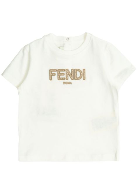 T-shirt neonato bianca in cotone FENDI | BMI255/MABIANCO