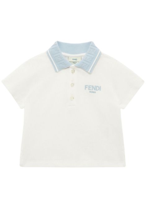 Polo neonato bianca in cotone FENDI | BMI257/MABIANCO