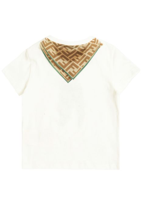 T-shirt neonata bianca in cotone FENDI | BMI258/CEBIANCO