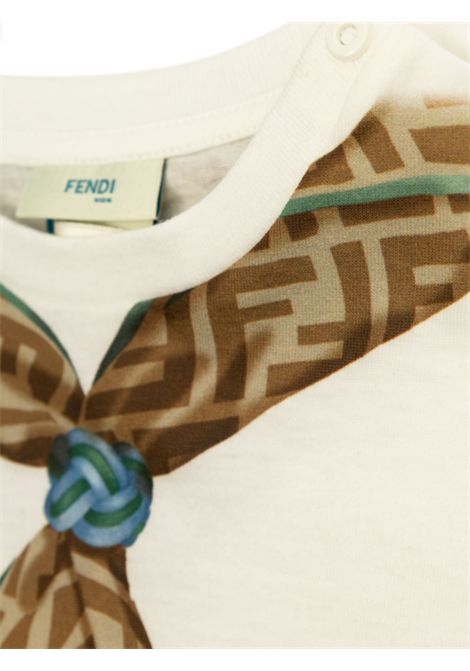 T-shirt neonato bianca in cotone FENDI | BMI258/MABIANCO
