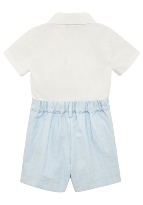 Completo neonato azzurro in cotone FENDI | BML152/MABIANCO/AZZURRO