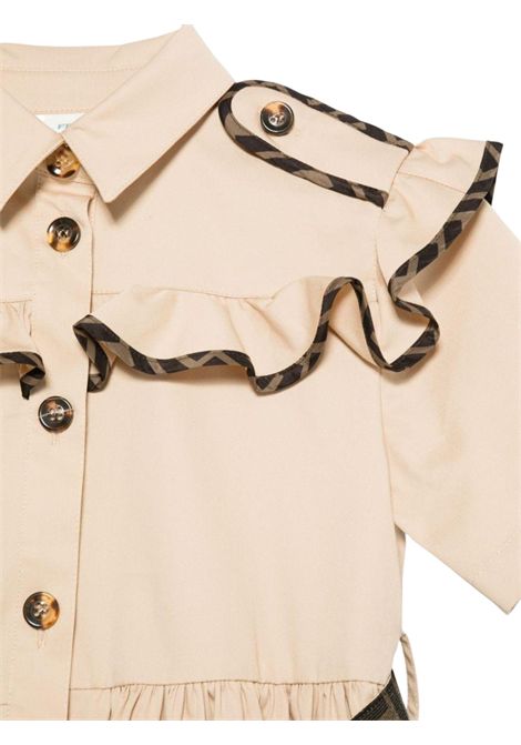 Abito bambina beige in cotone FENDI | JFB734/CEBEIGE