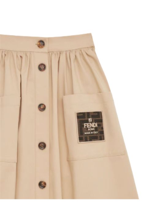 Gonna bambina beige in cotone FENDI | JFE158/MABEIGE