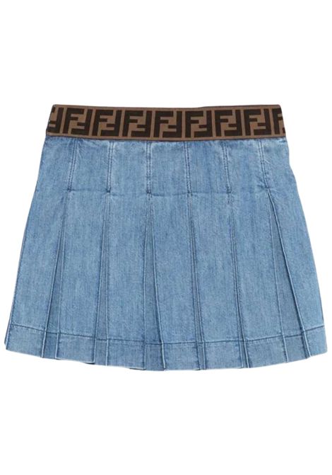 Gonna bambina in cotone denim FENDI | JFE165/MADENIM