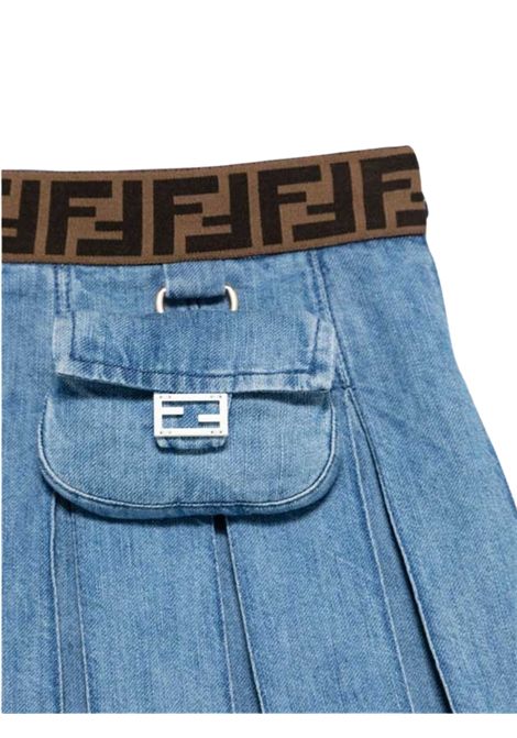 Gonna bambina in cotone denim FENDI | JFE165/MADENIM