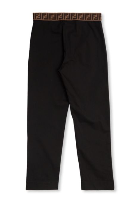 Pantalone bambina nero in cotone FENDI | JFF330/MANERO
