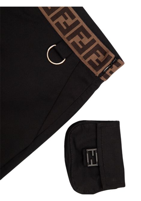 Pantalone bambina nero in cotone FENDI | JFF330/MANERO