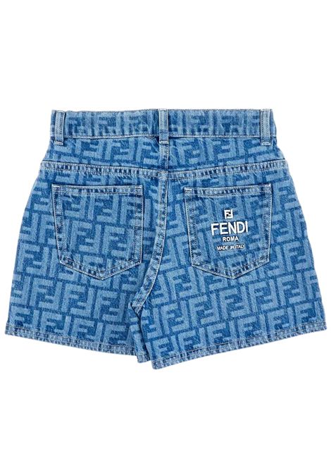 Bermuda bambino in cotone denim FENDI | JFF340/MADENIM
