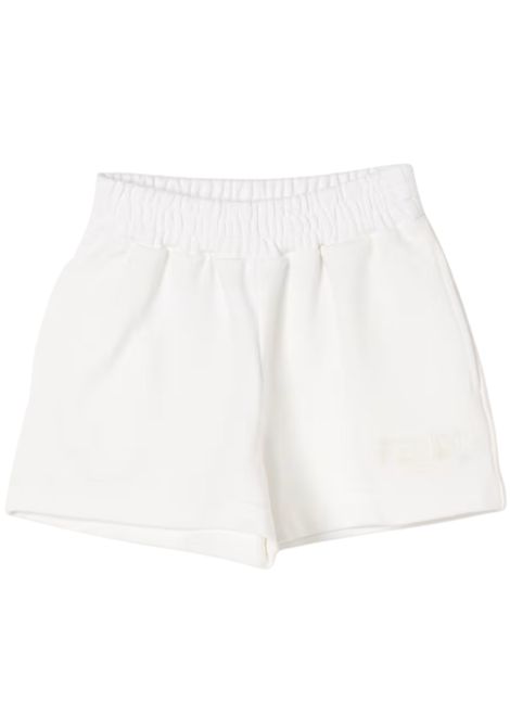 Shorts bambina bianco in cotone FENDI | JFF348/CEBIANCO