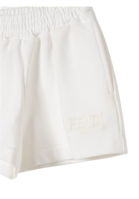 Shorts bambina bianco in cotone FENDI | JFF348/CEBIANCO