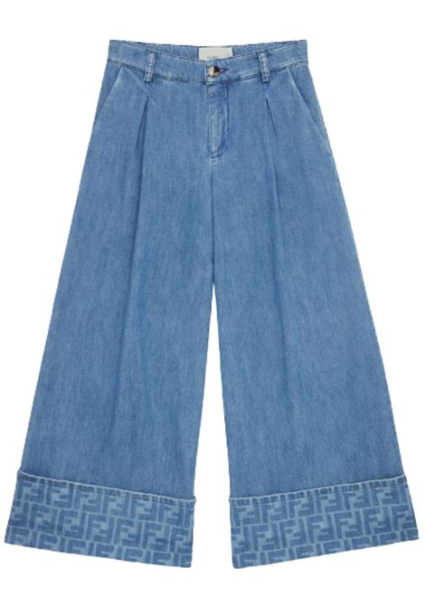 Jeans bambina in cotone denim FENDI | JFF352/MADENIM