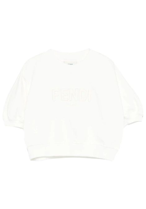 Felpa bambina bianca in cotone FENDI | JFH154/CEBIANCO