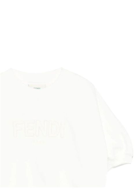 Felpa bambina bianca in cotone FENDI | JFH154/CEBIANCO