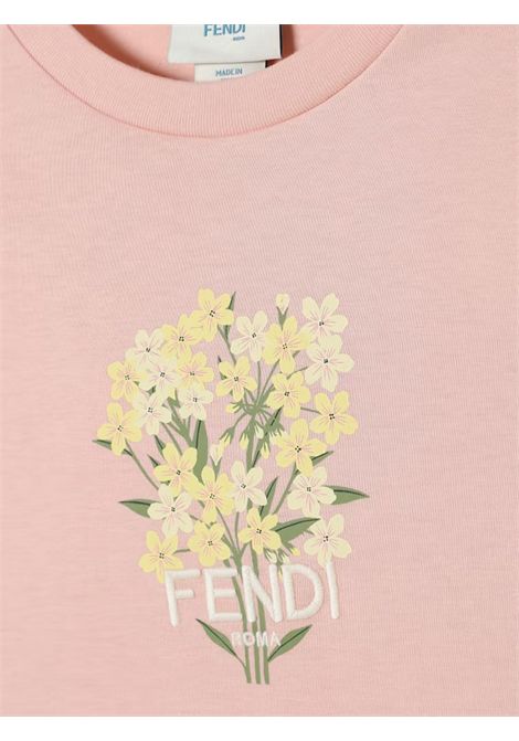 T-shirt bambina rosa in cotone FENDI | JFI376/CEROSA