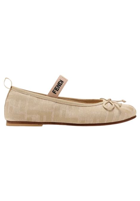 Ballerine bambina con motivo FF beige FENDI | JFR376/CEBEIGE