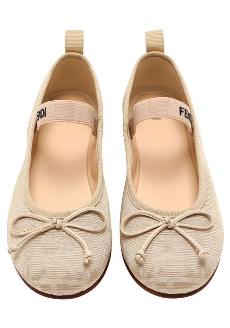 Ballerine bambina con motivo FF beige FENDI | JFR376/CEBEIGE