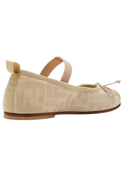 Ballerine bambina con motivo FF beige FENDI | JFR376/CEBEIGE