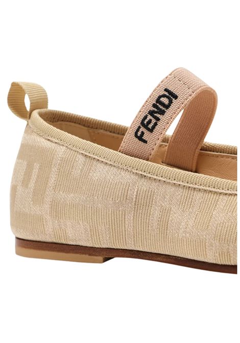 Ballerine bambina con motivo FF beige FENDI | JFR376/CEBEIGE
