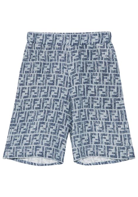 Bermuda bambino azzurro in lino FENDI | JMF531/CEAZZURRO