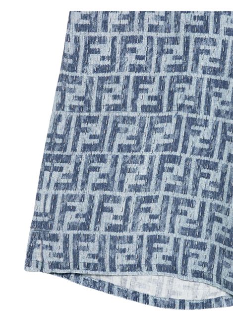 Bermuda bambino azzurro in lino FENDI | JMF531/CEAZZURRO