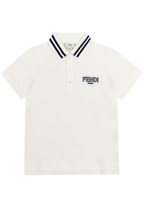Polo bambino bianca in cotone FENDI | JMI464/CEBIANCO