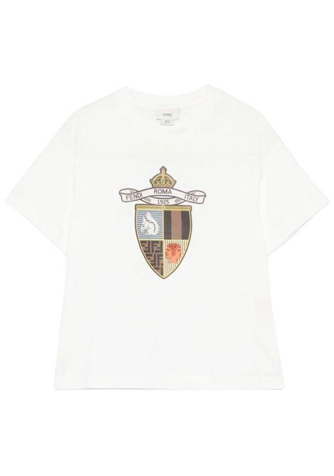 T-shirt bambino bianca in cotone FENDI | JMI481/MABIANCO