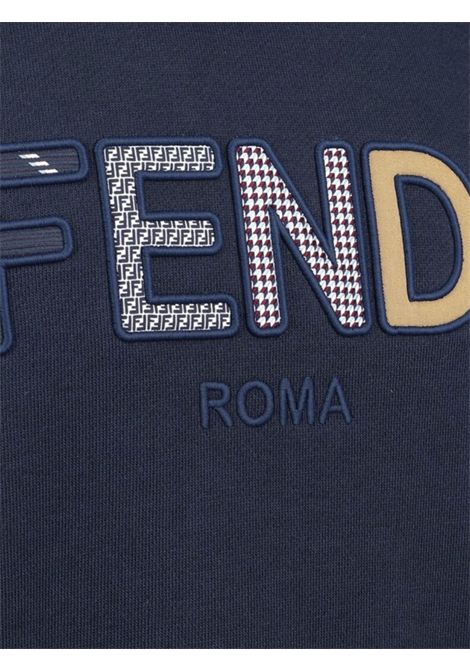 Felpa bambino blu in cotone FENDI | JUH044/MABLU