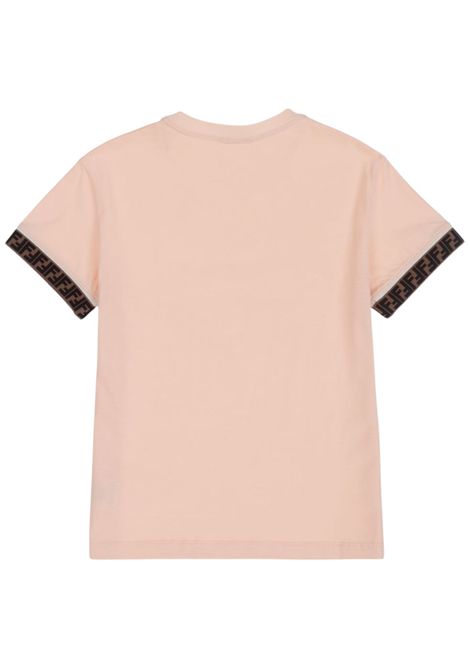 Pink cotton T-shirt for girls FENDI | JUI018/MAROSA