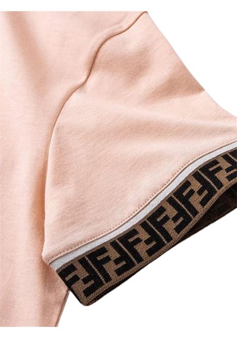 Pink cotton T-shirt for girls FENDI | JUI018/MAROSA